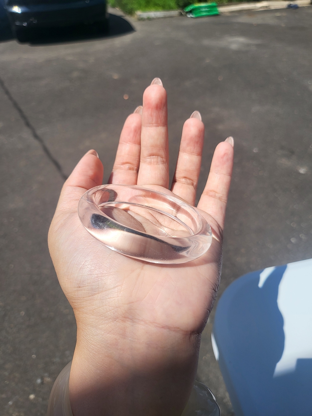 Clear Acrylic Round Bangle Bracelet - Women Accessories
